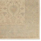 The Eloquent collection emanates traditional elegance, lending a soft and serene look to transitional homes. The Verity area rug features a faded Oushak design in muted cream, light sage, and gray tones. This hand-knotted wool and viscose rug grounds living spaces with a classic, earthy look. Amethyst Home provides interior design, new construction, custom furniture, and area rugs in the Calabasas metro area.