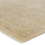 Featuring Eloquent Verity Natural Hand-Knotted Rug by Jaipur Living at Amethyst Home. The Eloquent collection emanates traditional elegance, lending a soft and serene look to transitional homes. The Verity area rug features a faded Oushak design in muted cream, light sage, and gray tones. This hand-knotted wool and viscose rug grounds living spaces with a classic, earthy look. Cr. Amethyst Home provides interior design, new construction, custom furniture, and area rugs in the San Diego metro area.