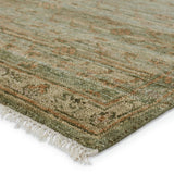 The hand-knotted Jinsen Augusta features a fresh incarnation of the vintage Turkish textile look. Classic in pattern and modern in color, the Augusta rug boasts a beautiful palette of green, burnished gold, and hints of taupe featuring distinct dye-lot details and subtle fringe. Amethyst Home provides interior design, new home construction design consulting, vintage area rugs, and lighting in the Miami metro area.