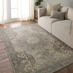 Featuring Kai Modify Hand-Knotted Rug by Jaipur Living at Amethyst Home. The artisan-made Kai collection effortlessly blends the contemporary influence of color with traditionally timeless looks. Exceptionally made and artfully designed, the hand knotted Modify area rug infuses homes with vintage allure. This wool accent boasts an elegant center medallion a. Amethyst Home provides interior design, new home construction design consulting, vintage area rugs, and lighting in the Calabasas metro area.