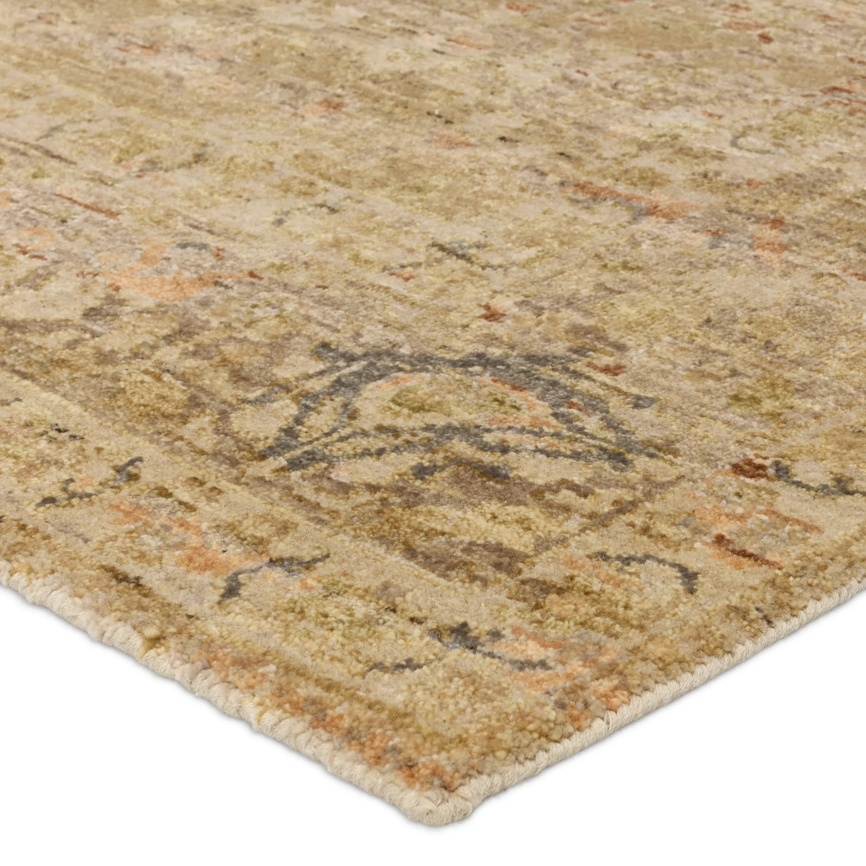 The handknotted Mihret collection gathers inspiration from traditional patterns that offer elegance and a refined, modern colorway. Expertly handcrafted in India with 64 knots per square inch for unparalleled quality, the Elira design features traditional floral and scrolling details and a thick border. Amethyst Home provides interior design, new home construction design consulting, vintage area rugs, and lighting in the Des Moines metro area.
