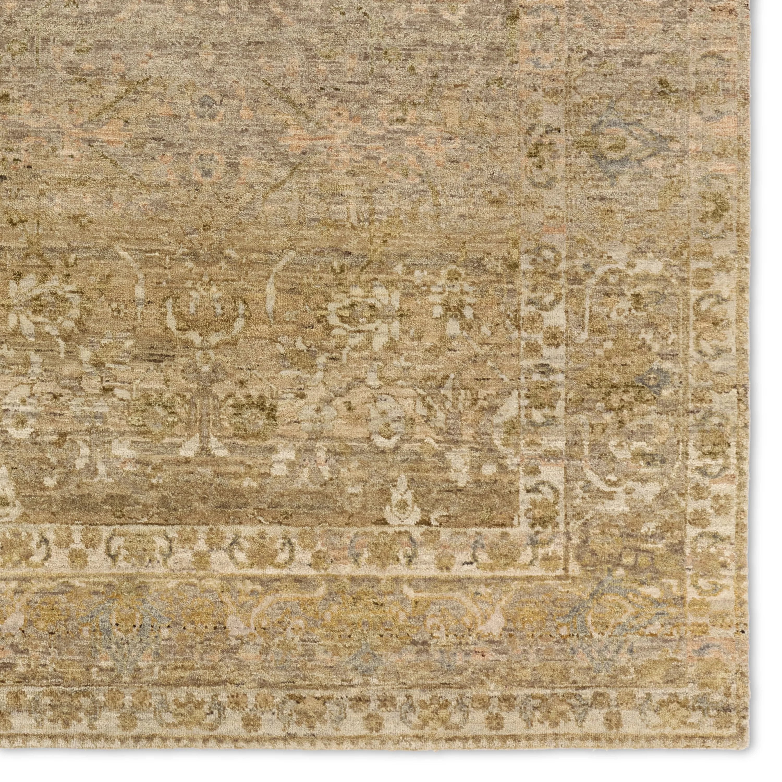 The handknotted Mihret collection gathers inspiration from traditional patterns that offer elegance and a refined, modern colorway. Expertly handcrafted in India with 64 knots per square inch for unparalleled quality, the Elira design features traditional floral and scrolling details and a thick border. Amethyst Home provides interior design, new home construction design consulting, vintage area rugs, and lighting in the Los Angeles metro area.