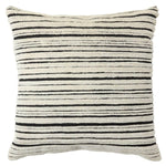 Featuring Montane Dayton Pillow by Jaipur Living at Amethyst Home. The hand-knotted Montane Dayton imbues spaces with modern Moroccan vibes and high-quality craftsmanship. This richly textured assortment of pillows features premium wool and silk blended fibers and an exceptional Persian knot quality. The striped Dayton pillow delights in a cream and black colo. Amethyst Home provides interior design, new home construction design consulting, vintage area rugs, and lighting in the Dallas metro area.