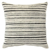 Featuring Montane Dayton Pillow by Jaipur Living at Amethyst Home. The hand-knotted Montane Dayton imbues spaces with modern Moroccan vibes and high-quality craftsmanship. This richly textured assortment of pillows features premium wool and silk blended fibers and an exceptional Persian knot quality. The striped Dayton pillow delights in a cream and black colo. Amethyst Home provides interior design, new home construction design consulting, vintage area rugs, and lighting in the Dallas metro area.