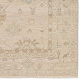 The Orenda Kerensa features heirloom-quality designs of muted and uniquely updated Old World patterns. The Kerensa area rug boasts a beautifully washed medallion motif with an antique Oushak-inspired vibe. The ivory tone is accented with cool blue and warm beige hues for added depth and intrigue. Amethyst Home provides interior design, new home construction design consulting, vintage area rugs, and lighting in the Houston metro area.