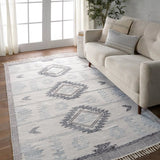 Featuring Revelry Winger Outdoor Rug by Jaipur Living at Amethyst Home. The Revelry collection marries global modernity with durable, performance fibers. The light and airy Winger area rug boasts a captivating geometric medallion in a stunning silver, black, cream, and taupe colorway. An updated twist on traditional dhurrie style, this handwoven indoor/out. Amethyst Home provides interior design, new home construction design consulting, vintage area rugs, and lighting in the Des Moines metro area.