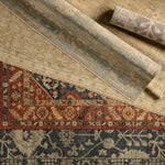 Featuring Rhapsody Maeli Hand-Knotted Rug by Jaipur Living at Amethyst Home. The Rhapsody collection features heirloom-quality designs of stunningly abrashed Old World patterns. The Maeli area rug boasts a beautifully washed Oushak motif with a decorative border. The dark gray tones are accented with khaki, cream, green, and beige hues for added depth and intrigue. This durable w. Amethyst Home provides interior design, new construction, custom furniture, and area rugs in the San Diego metro area.