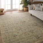 Featuring Rhapsody Tilda Hand-Knotted Rug by Jaipur Living at Amethyst Home. The Rhapsody collection features heirloom-quality designs of stunningly abrashed Old World patterns. The Tilda area rug boasts a beautifully washed floral motif with a decorative border. The green tones are accented with tan and gray hues for added depth and intrigue. This durable wool handknot ancho. Amethyst Home provides interior design, new construction, custom furniture, and area rugs in the Newport Beach metro area.