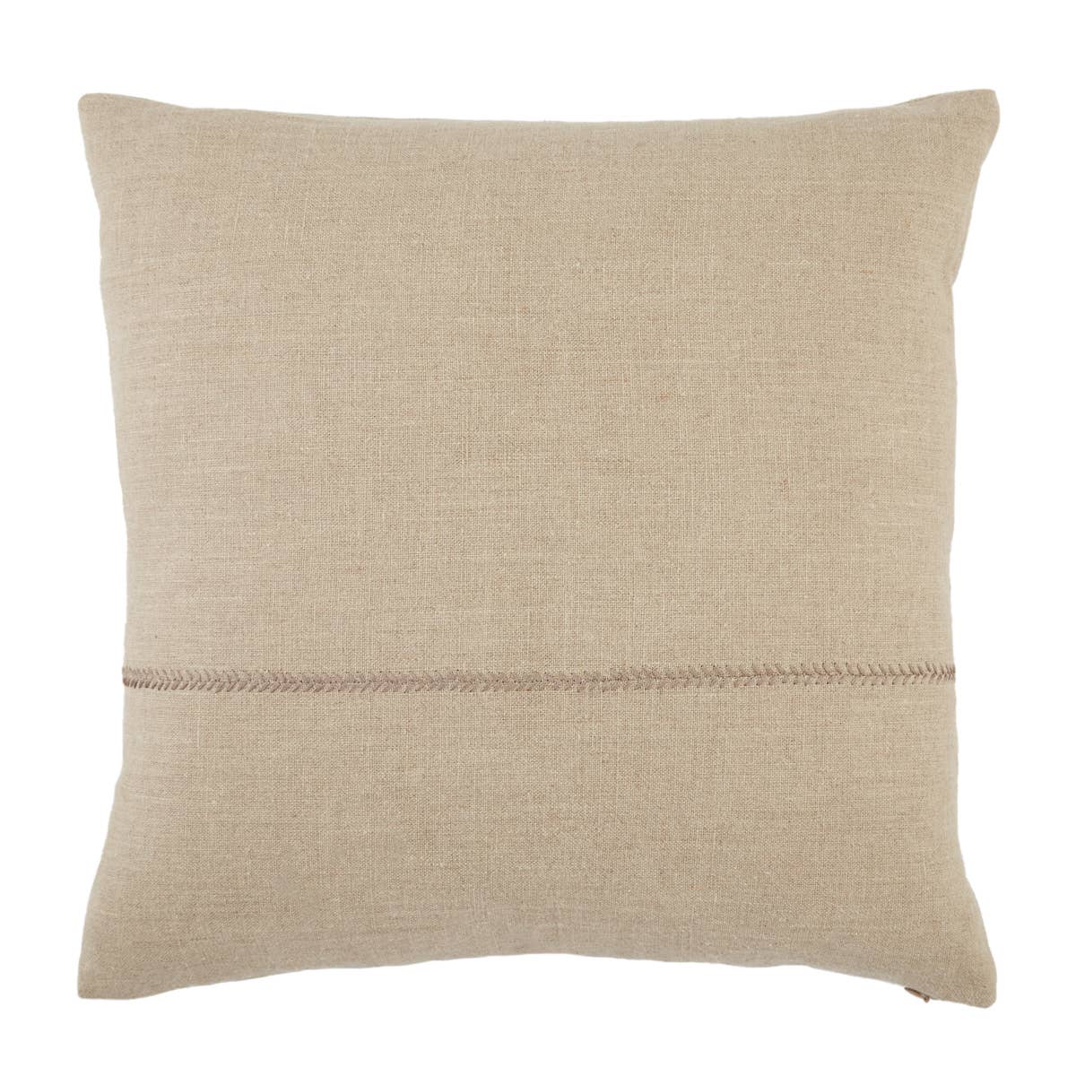 Taiga Ortiz Pillow defines the texturally inspiring Taiga collection. Crafted of soft linen, the Ortiz pillow boasts a solid greige colorway. Embroidered details in a tonal hue offer subtle texture to this plush accent. Amethyst Home provides interior design services, furniture, rugs, and lighting in the Kansas City metro area.