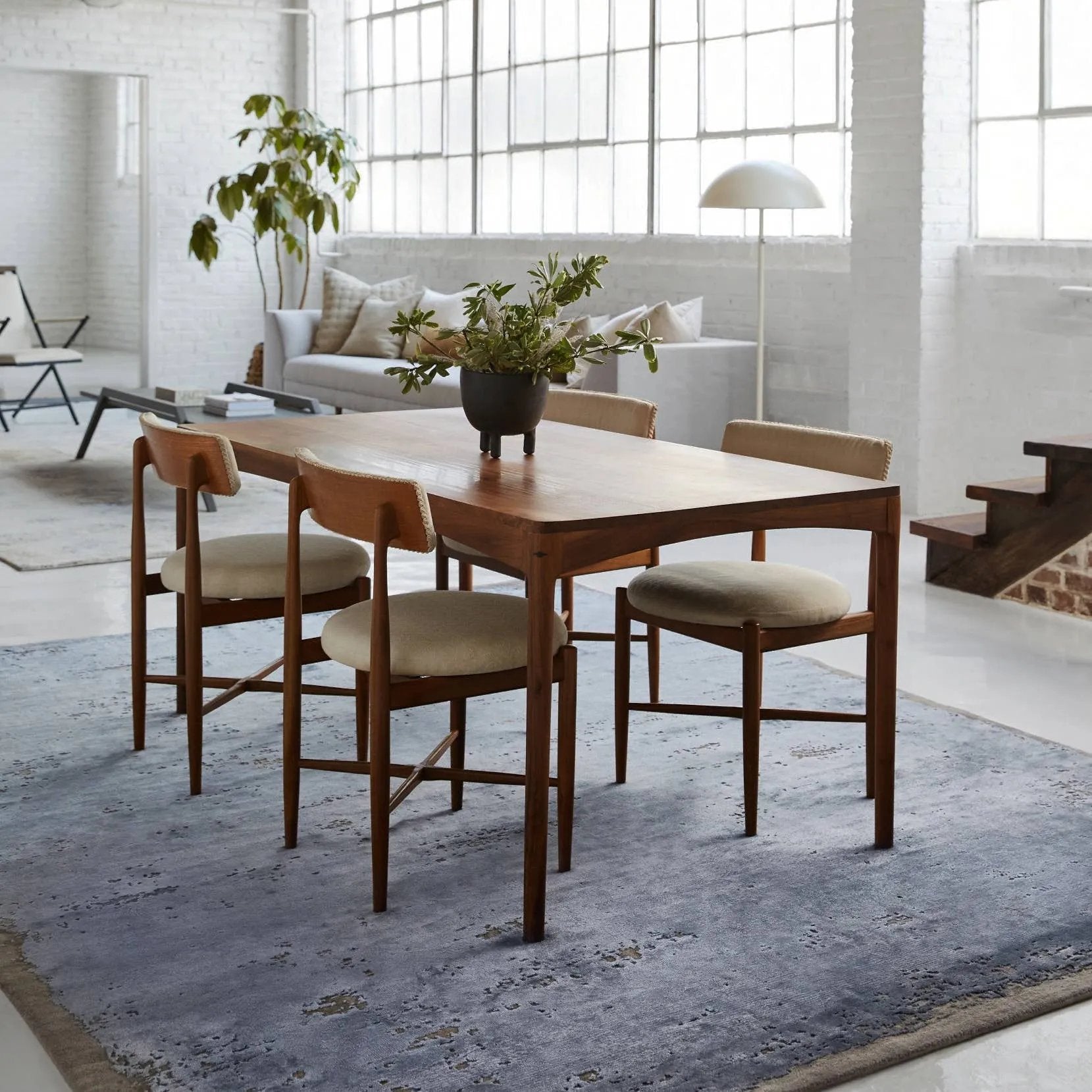 Inspired by the unrushed quality of the natural process, the Urban Pause collection features an assortment of grounding solid designs that are anything but basic. Rayon made from bamboo lends an inviting, silk-like texture and unique light-to-dark effect to the hand-knotted quality. Amethyst Home provides interior design, new home construction design consulting, vintage area rugs, and lighting in the Los Angeles metro area.