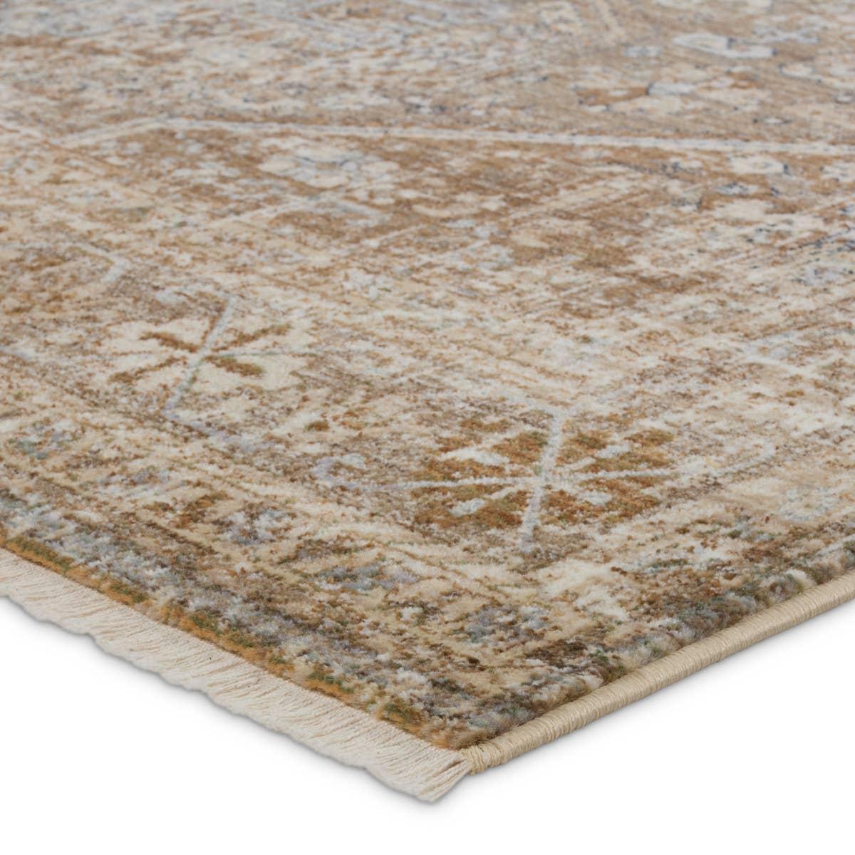 Inspired by the vintage perfection of sun-bathed Turkish designs, the Zefira Zakaria showcases detailed traditional motifs that have been updated with on-trend, saturated colorways. The Zakaria rug boasts a distressed medallion motif in warm tones of tan, taupe, caramel, blue, and green. Amethyst Home provides interior design, new home construction design consulting, vintage area rugs, and lighting in the Alpharetta metro area.