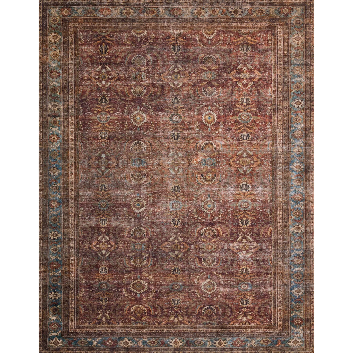 Layla Brick/Blue Rug
