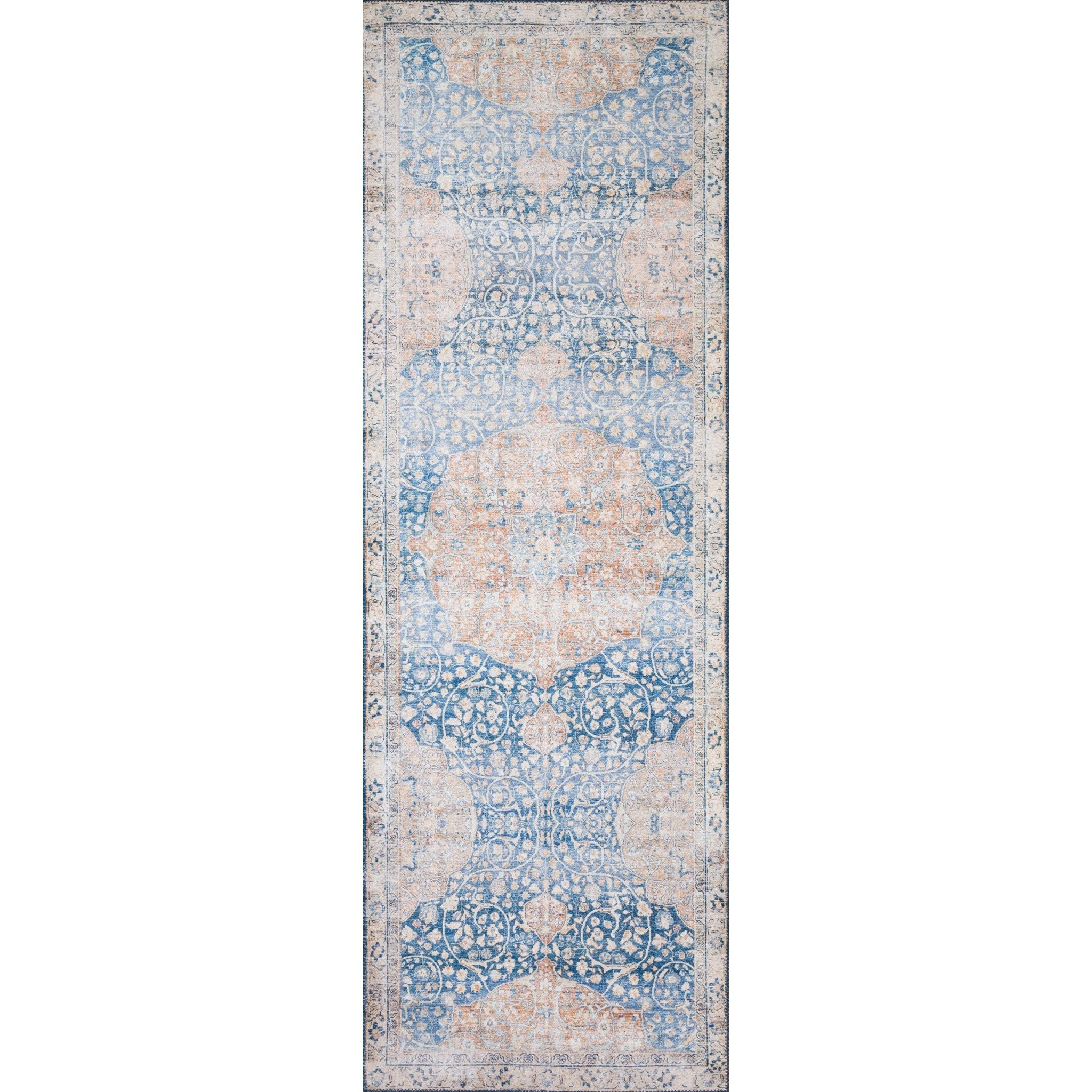 Featuring Layla Blue/Tangerine Rug by Loloi at Amethyst Home. The Layla Collection is traditional and timeless, with a beautiful lived-in design that captures the spirit of an old-world rug. This traditional power-loomed rug is crafted of 100% polyester with a classic and sophisticated color palette and subtle patina.

Power Loomed100% PolyesterLAY-07 Blu.  Amethyst Home provides interior design, new home construction design consulting, vintage area rugs, and lighting in the Washington metro area.