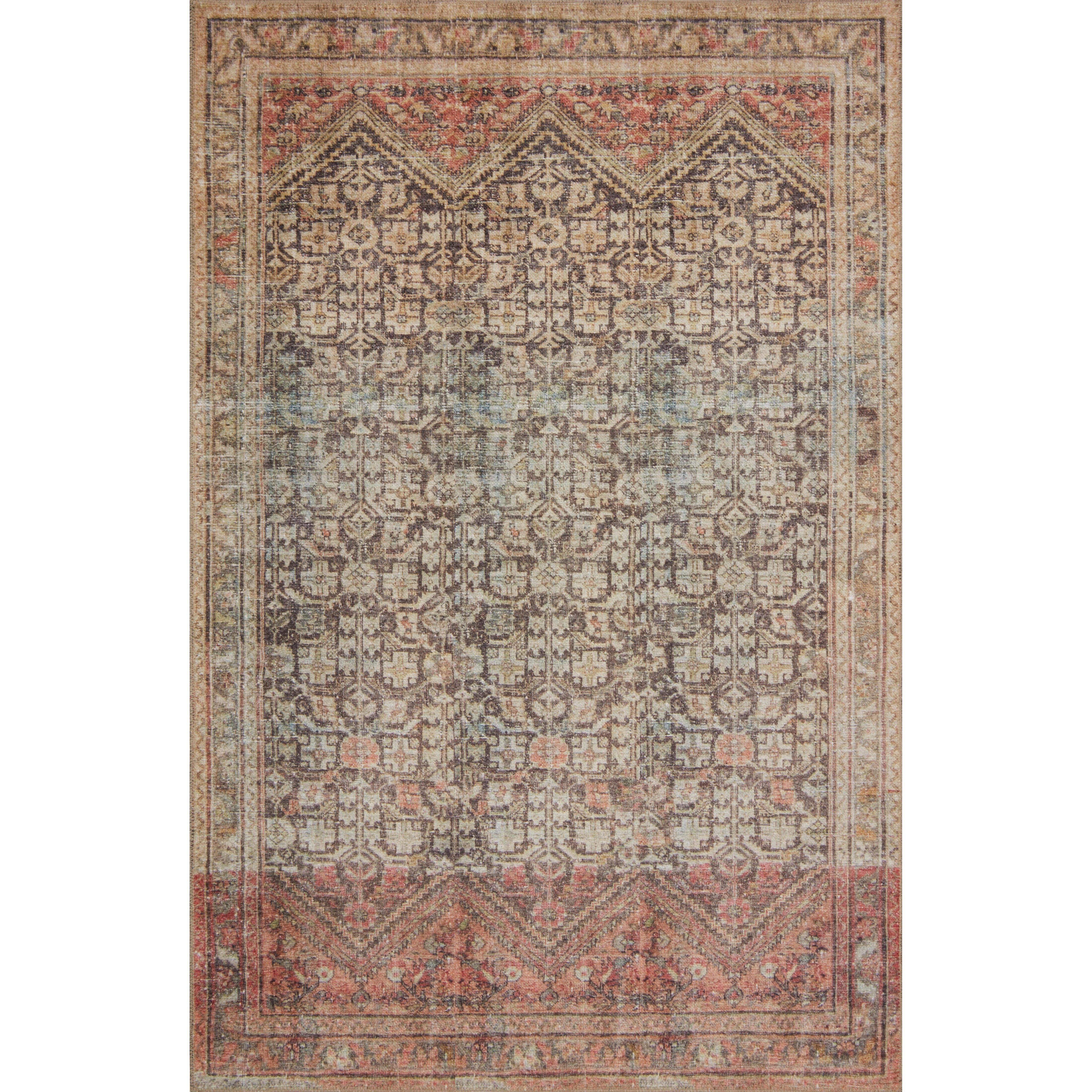 The Loren Charcoal / Multi Area Rug, or LQ17, offers vintage hand-knotted looks at an affordable price. This power loomed rug is perfect for living rooms, dining rooms, or other high traffic areas. These printed designs provide a textured effect by portraying every single individual knot on a soft polyester base.