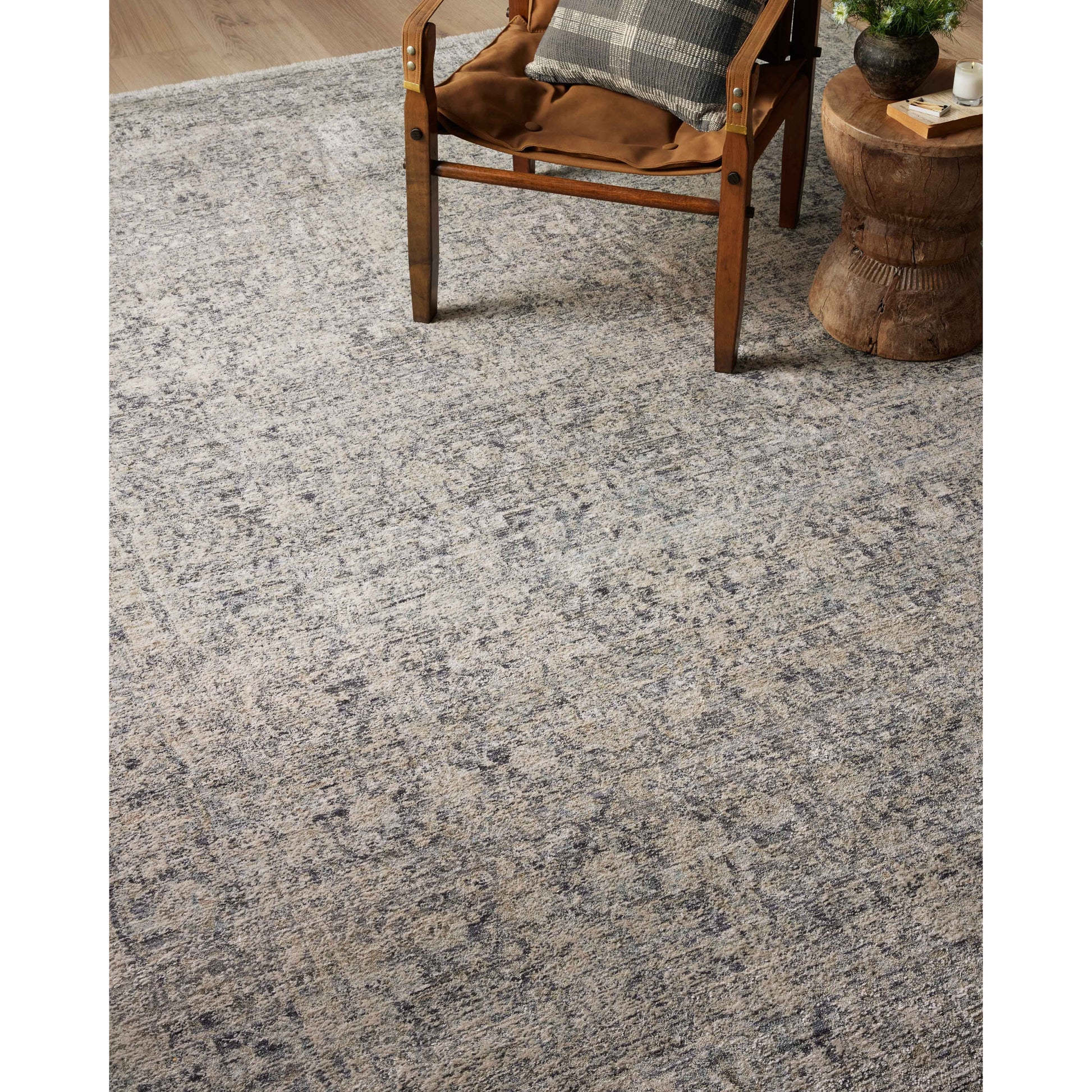 Amber Lewis x Loloi Alie Stone / Mist Rug have an elevated antique look and plush, modern feel. The rug’s underlying traditional motif is overlaid with a slightly higher pile that creates a softening effect like early morning fog. Amethyst Home provides interior design services, furniture, rugs, and lighting in the Calabasas metro area.