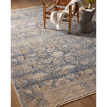 Designed in an expertly distressed antique style, the Angela Rose x Loloi Blake Navy / Multi rug features traditional motifs that have softened into the background, making it an effortless neutral in any room. Muted earth-toned palettes complement a range of furniture, while subtle cream-colored fringe at the edges add texture and framing. Amethyst Home provides interior design services, furniture, rugs, and lighting in the Miami metro area.