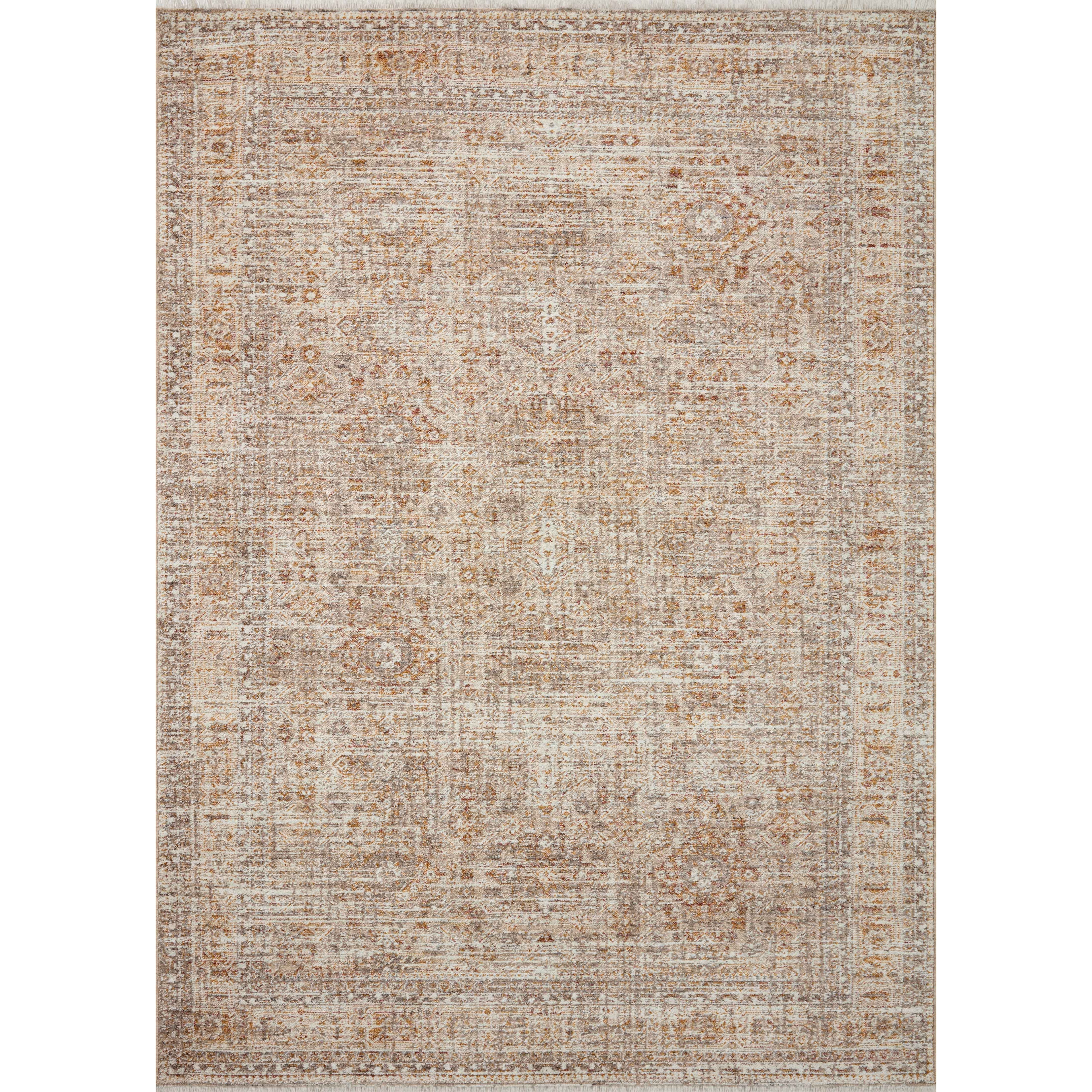 Designed in an expertly distressed antique style, the Angela Rose x Loloi Blake Oatmeal / Spice rug features traditional motifs that have softened into the background, making it an effortless neutral in any room. Muted earth-toned palettes complement a range of furniture, while subtle cream-colored fringe at the edges add texture and framing. Amethyst Home provides interior design services, furniture, rugs, and lighting in the Kansas City metro area.