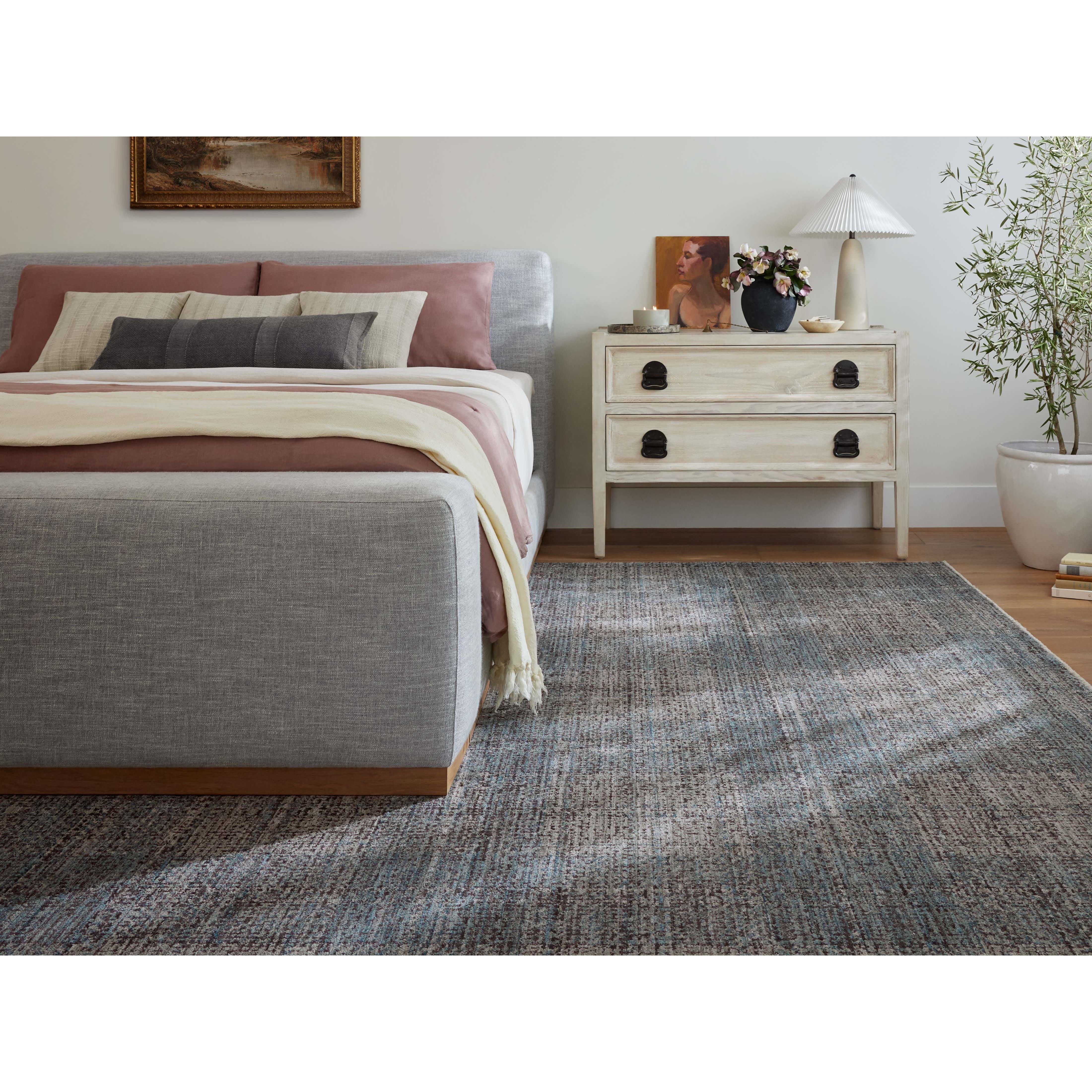 Featuring Angela Rose x Loloi Ember Denim / Charcoal Rug by Loloi at Amethyst Home. The Ember Denim / Charcoal rug by Angela Rose x Loloi is a modern flatweave area rug with a timeless plaid pattern that adds depth and coziness to any living room, bedroom, dining room, or hallway. Ember is power-loomed of 100% space-dyed polyester, a durable construction t. Amethyst Home provides interior design, new home construction design consulting, vintage area rugs, and lighting in the Washington metro area.