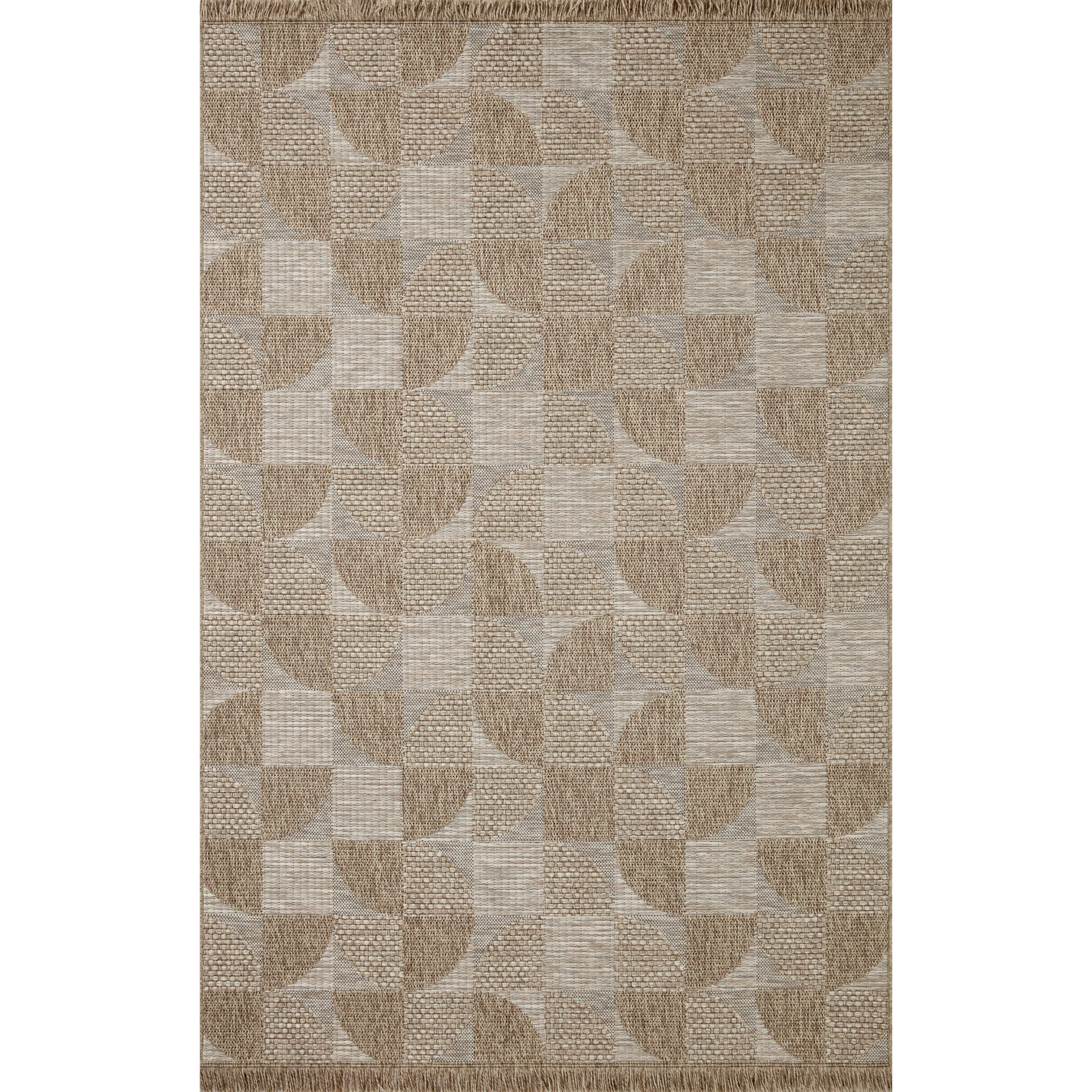 Featuring Dawn Natural DAW-08 Indoor/Outdoor Rug by Loloi at Amethyst Home. Made for sunny days ahead, the Dawn Collection is an indoor/outdoor rug that looks like a woven sisal rug but is power-loomed of 100% polypropylene, which makes it water- and mildew-resistant (so it's ready for rainy days ahead, too). Available in modern graphic patterns in tonal . Amethyst Home provides interior design, new home construction design consulting, vintage area rugs, and lighting in the Los Angeles metro area.