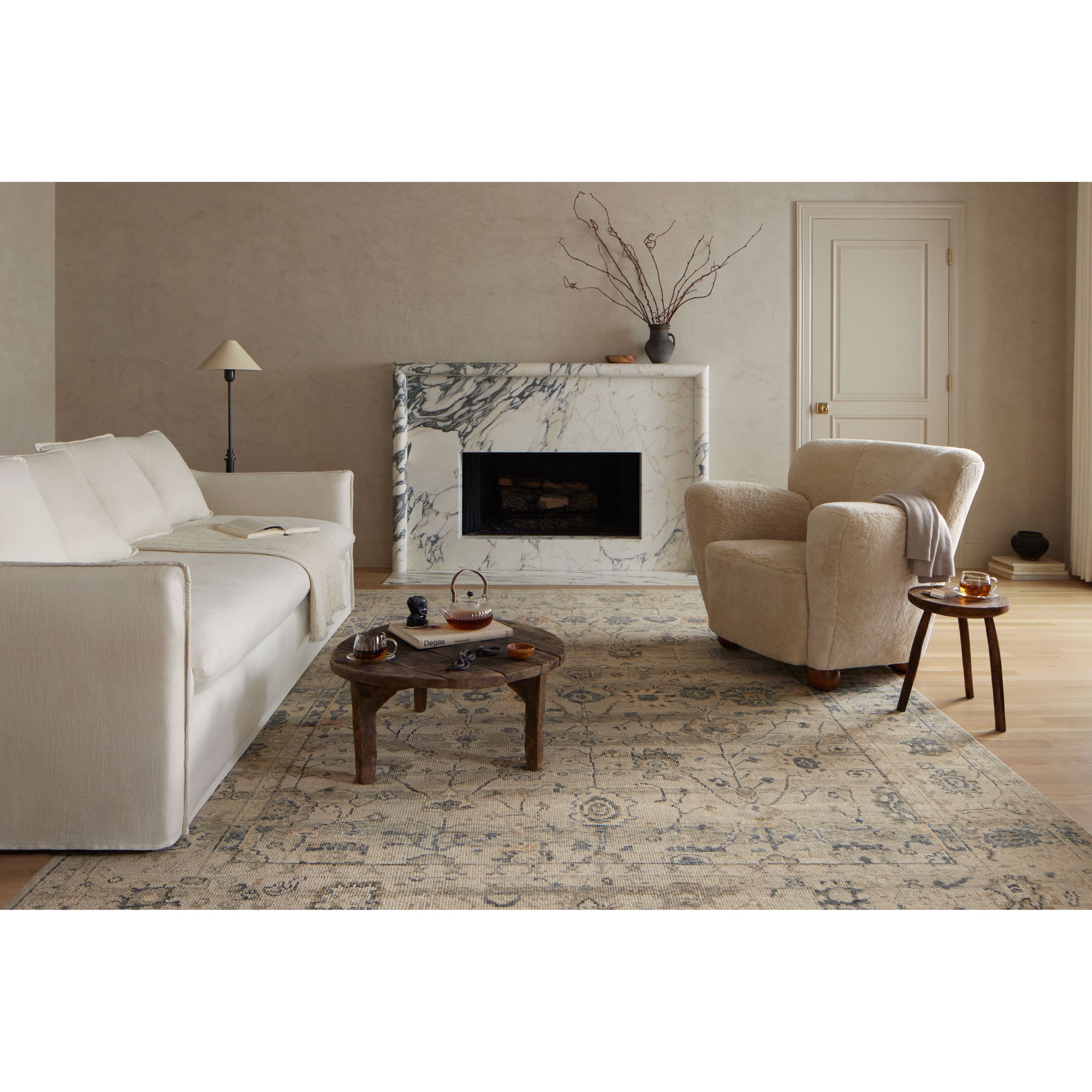 The hand-knotted Dominic Collection features loose, freeform motifs that give the rug a sense of depth and romance. Dominic’s shade-shifting palette is based on the horizontal lines of varying tones you’d encounter in antique Persian rugs. This GoodWeave certified collection is made of wool and cotton in India, ensuring our commitment to ethical production and the support of weavers’ communities.Amethyst Home provides interior design, new construction, custom furniture, and rugs for Dallas metro area