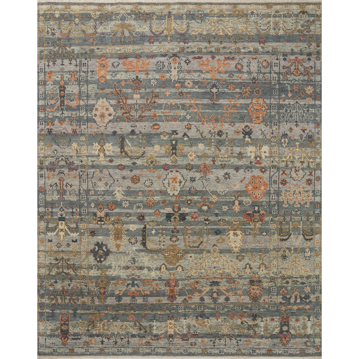 Dominic Slate / Multi Hand-Knotted Rug
