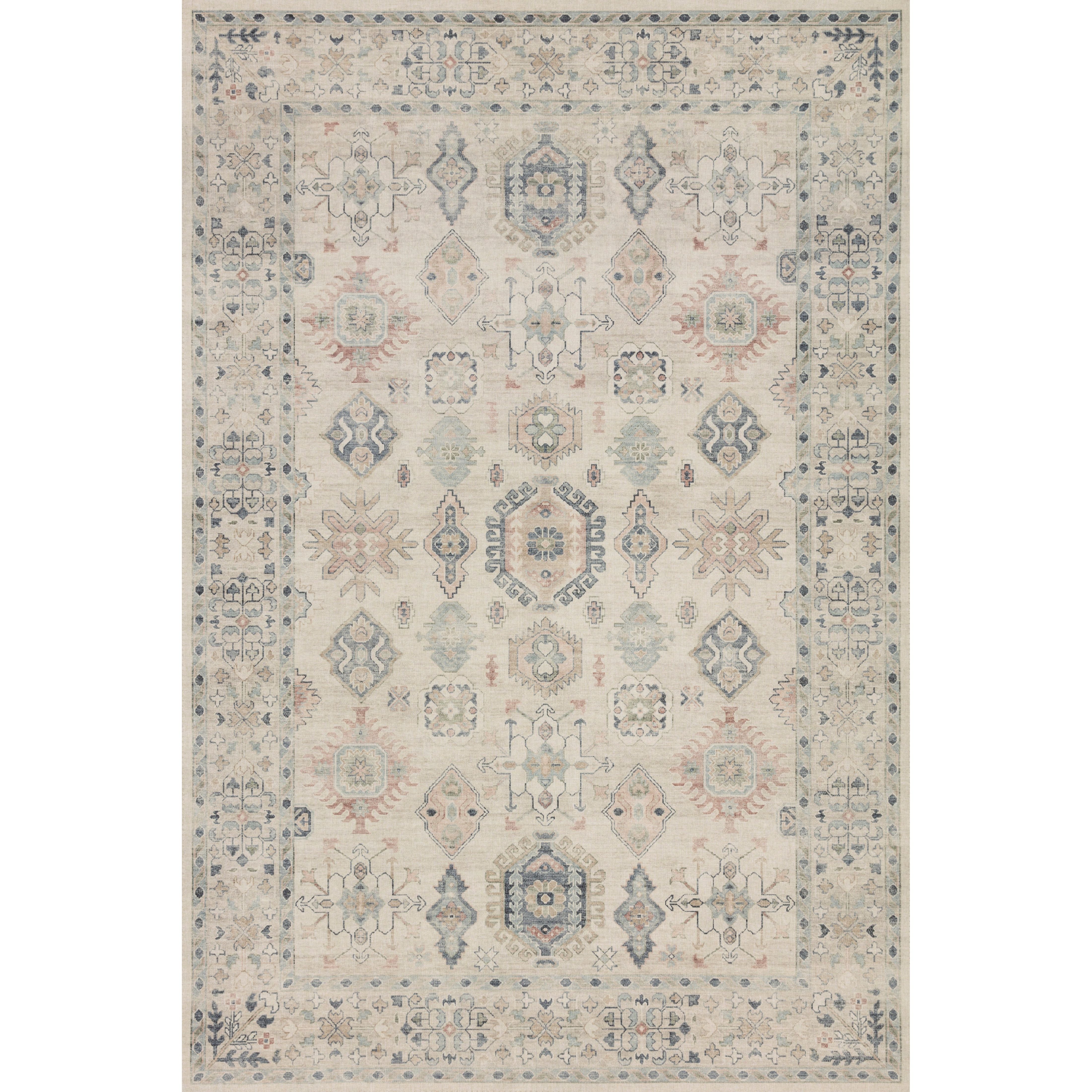 Featuring soft motifs in a carefully curated color palate of beige, ivory, and hints of black, the Hathaway Beige / Multi area rug captures the essence of one-of-a-kind vintage or antique area rug at an attractive price.