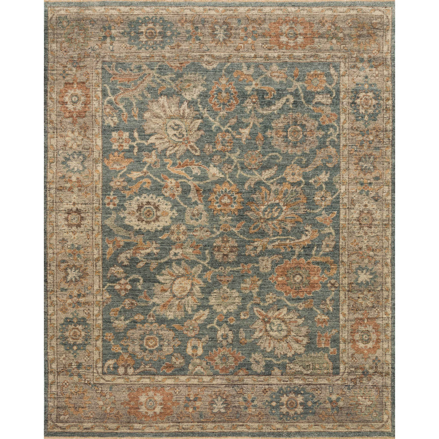 Tapis noué à la main bleu/beige Heirloom