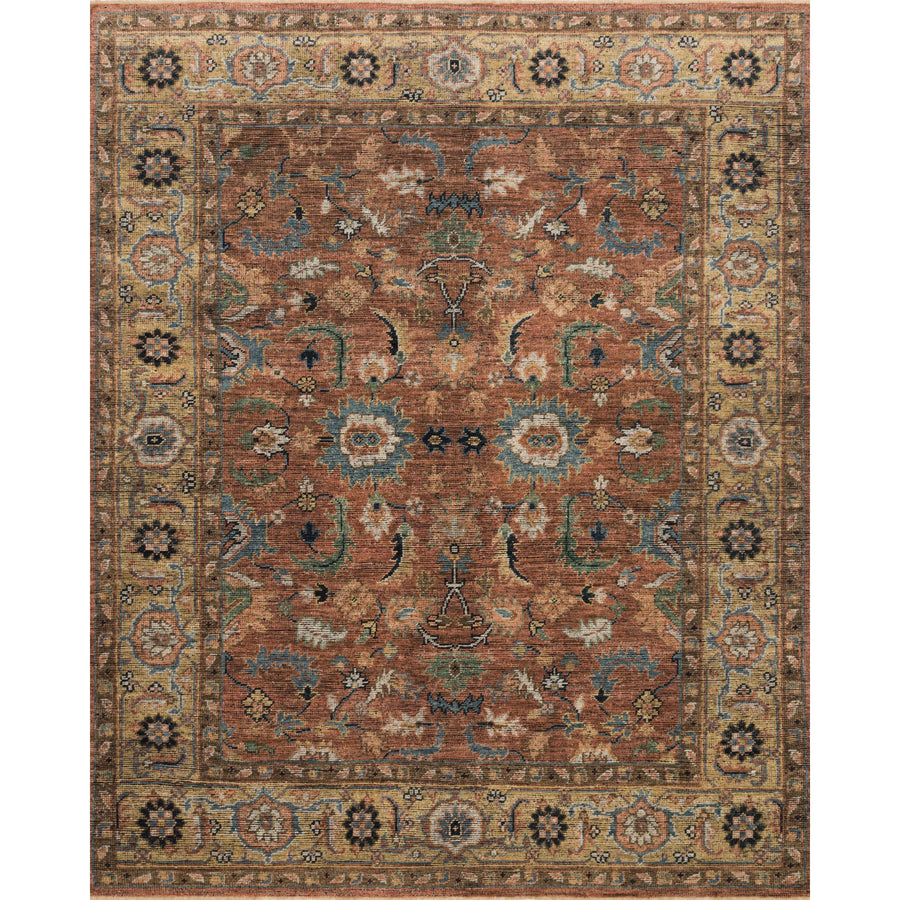 Tapis noué à la main brique/sable Heirloom
