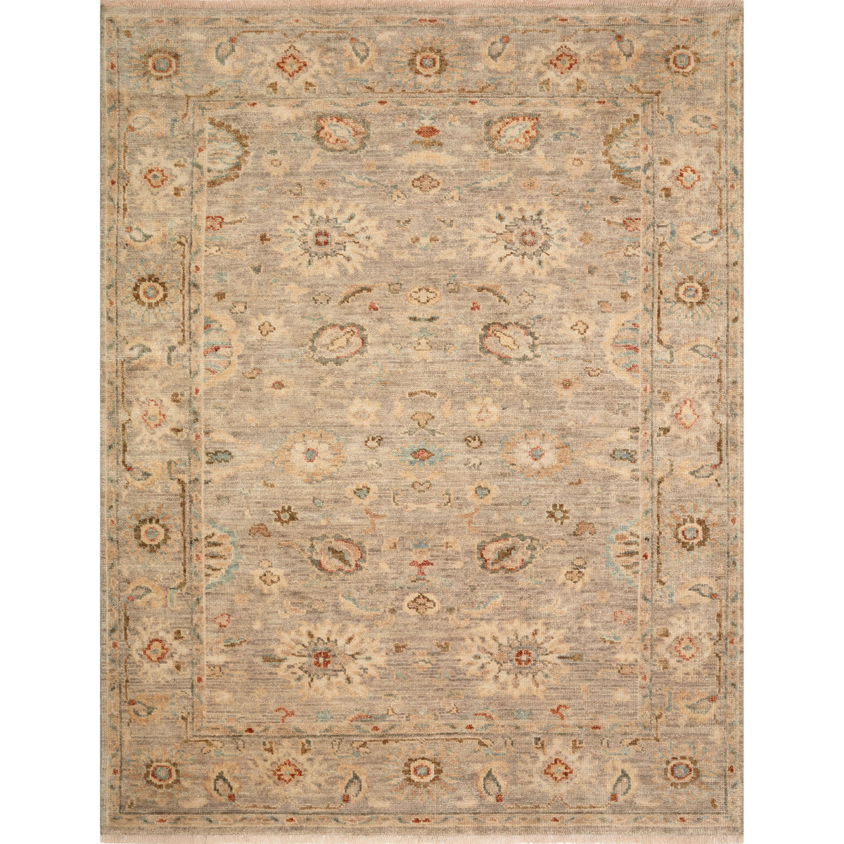 Helena Light Grey / Multi Hand-Knotted Rug