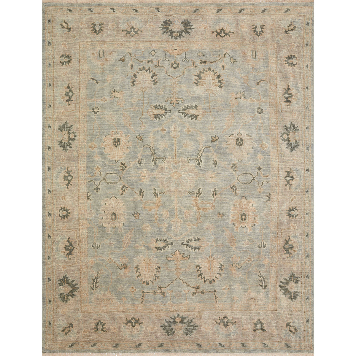 Tapis noué à la main Helena Sky / Ash