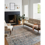 Featuring Jules Chris Loves Julia x Loloi Denim / Spice Rug by Loloi at Amethyst Home. The Jules Chris Loves Julia x Loloi Denim / Spice rug is durable, low pile, and soft underfoot for a cozy addition for your home. Inspired by classic vintage rugs, this is a product of collaboration between Chris Loves Julia x Loloi.
The rug features:- Beautiful vintag.  Amethyst Home provides interior design, new home construction design consulting, vintage area rugs, and lighting in the Los Angeles metro area.