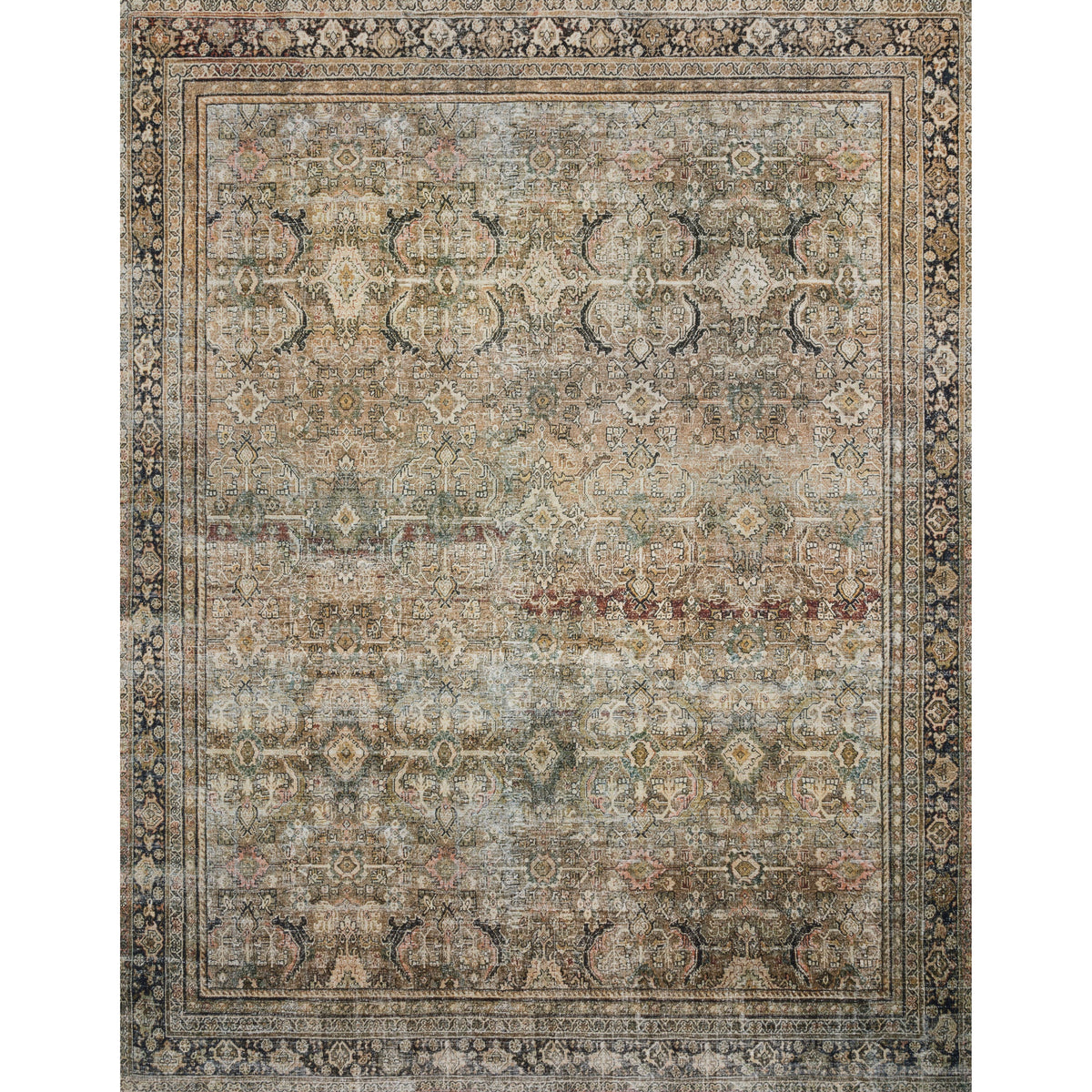 Tapis olive/charbon Layla
