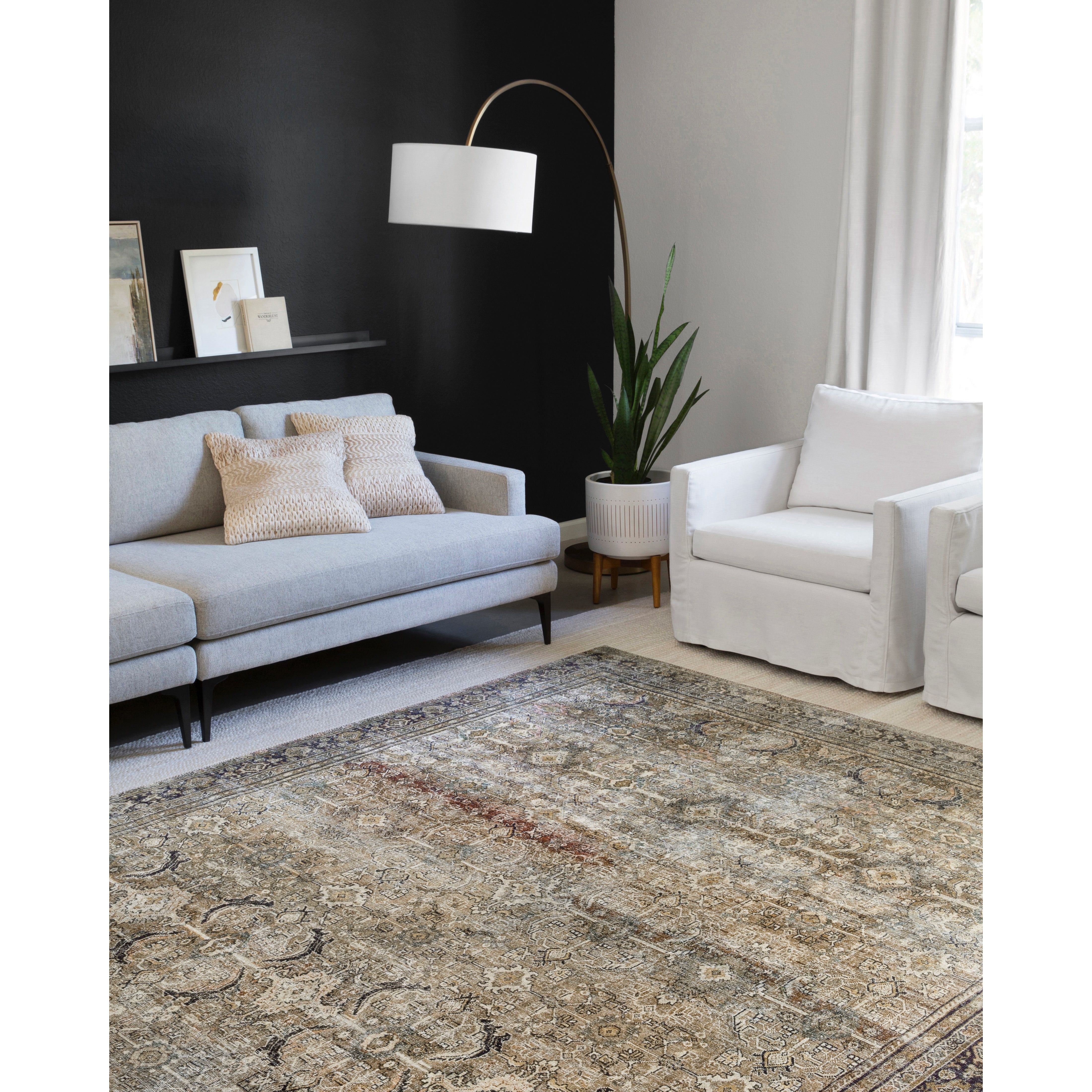 Perfect for families with kids and pets and very easy to clean and maintain. Comes in area, cute kitchen and hallway runner sizes. The rug is gorgeous with an intricate pattern and warms up the room with beautiful color tones. The Layla Olive/Charcoal LAY-03 rug from Loloi captures the spirit of an old-world rug. Amethyst Home provides interior design, new construction, custom furniture, and rugs for the Hudson Valley and New York metro area.