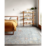 The Legacy Blue / Multi LZ-10 Rug from Loloi is hand-knotted, refined, yet versatile for hallways, living rooms, bedrooms, and extra large spaces. The Legacy rug is deliberately distressed and sheared down to an extra low pile of 100% wool, creating a patina usually only imparted through decades of wear. Amethyst Home provides interior design, new construction, custom furniture, and rugs for the Omaha and Lincoln metro area.