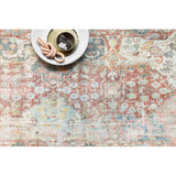 Featuring Loren Brick/Multi Rug by Loloi at Amethyst Home. The Loren Brick/Multi area rug from Loloi captures the spirit of a one-of-a-kind vintage or antique area rug. You will love this rug because the rug is: 

Perfect for families with kids and pets
Very easy to clean and maintain
Comes in big area rug sizes and as cute kitchen and hallway runners
Looks g. Amethyst Home provides interior design, new construction, custom furniture, and rugs for the Austin, Houston, and Dallas, Texas metro area.