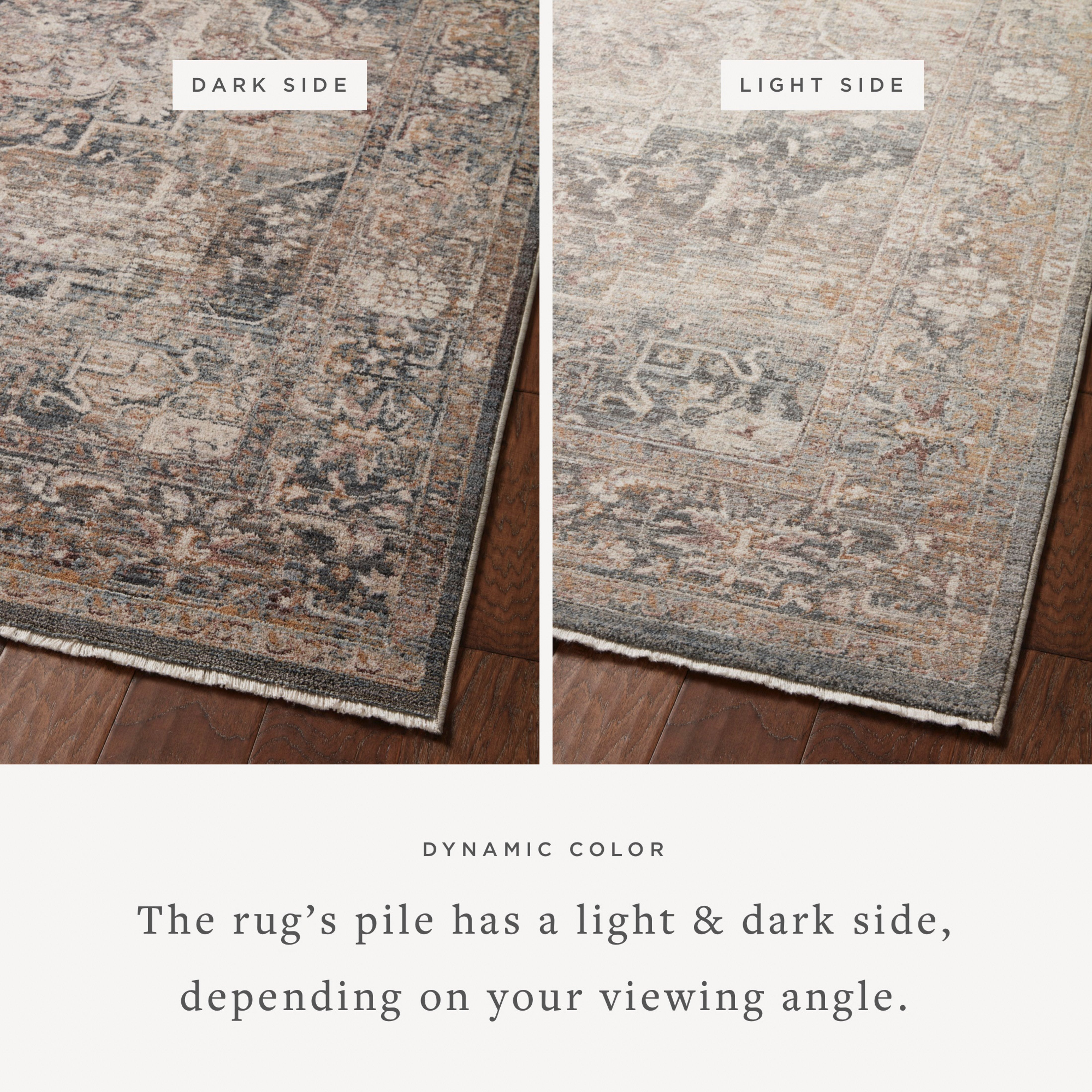 Featuring Lyra Denim / Sand Rug by Loloi at Amethyst Home. With dreamy and dynamic watercolor palettes, the Lyra Denim / Sand rug breathes new life into traditional design. This power-loomed 100% polyester area rug has a surprisingly soft feel that almost defies how durable, stain-resistant, and easy to clean it is. The collection’s range of colorways i. Amethyst Home provides interior design, new home construction design consulting, vintage area rugs, and lighting in the Newport Beach metro area.