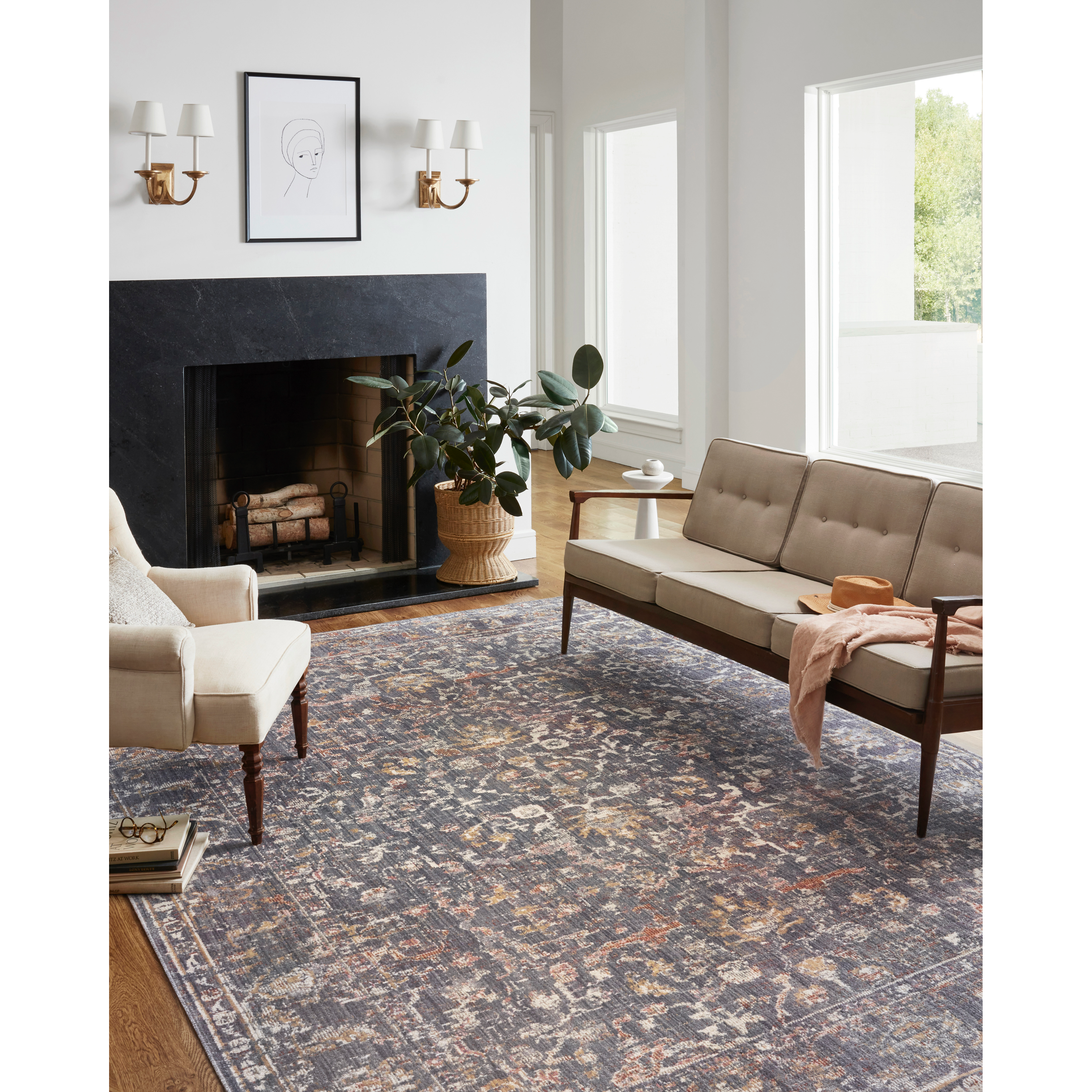 Featuring Rosemarie Chris Loves Julia x Loloi Graphite / Multi ROE-04 Rug by Loloi at Amethyst Home. The Rosemarie Chris Loves Julia x Loloi Graphite / Multi rug is highly durable, bold, never sheds, and soft underfoot for a cozy addition for your home. Inspired by classic vintage and antique rugs, this is a vibrant, yet classic product of collaboration b.  Amethyst Home provides interior design, new home construction design consulting, vintage area rugs, and lighting in the Washington metro area.