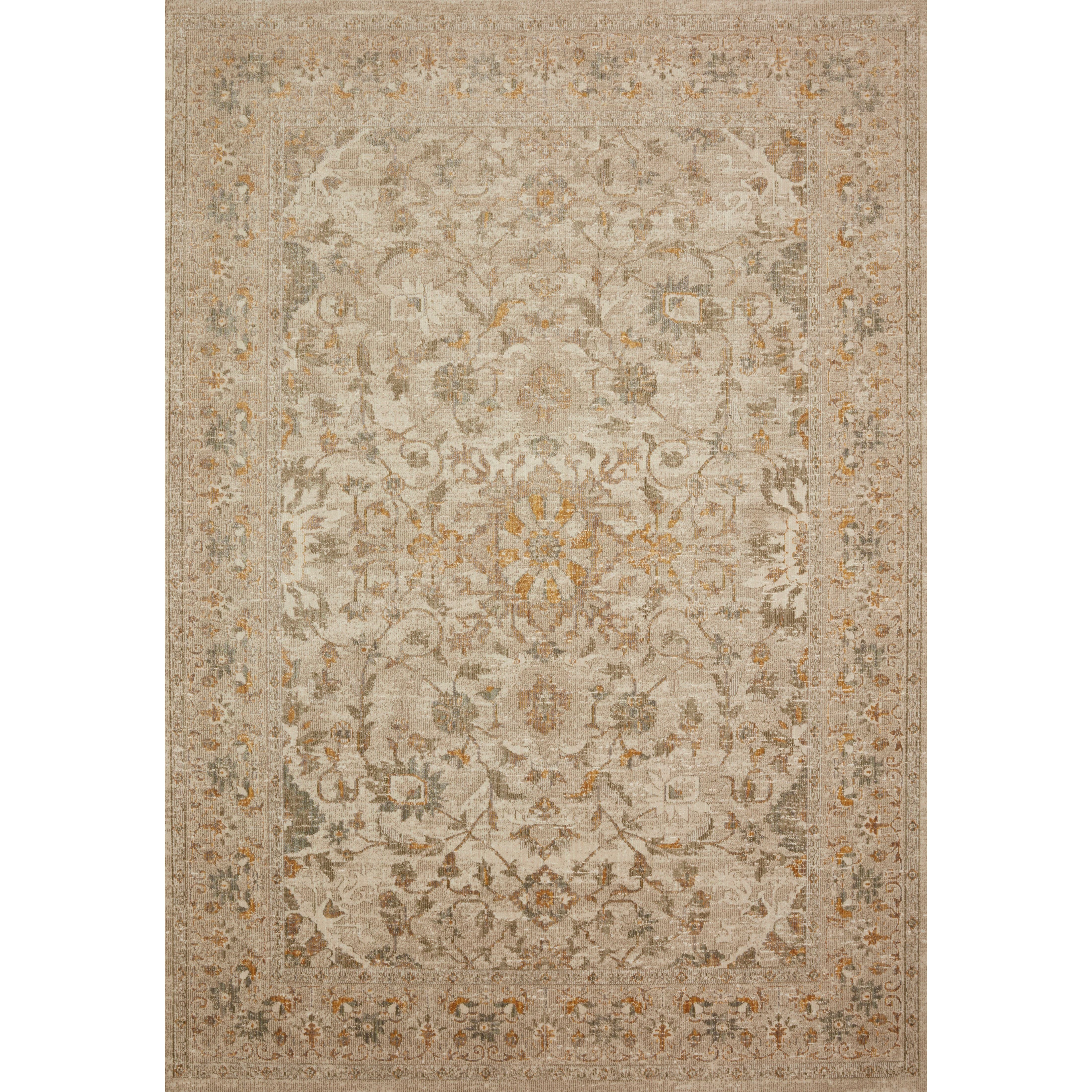 Durable, low pile, and soft, this rug is inspired by classic vintage and antique rugs. The Rosemarie Chris Loves Julia Ivory / Natural ROE-02 rug from Loloi features a beautiful vintage pattern and patina. The rug is easy to clean, never sheds, and perfect for living rooms, dining rooms, hallways, and kitchens!