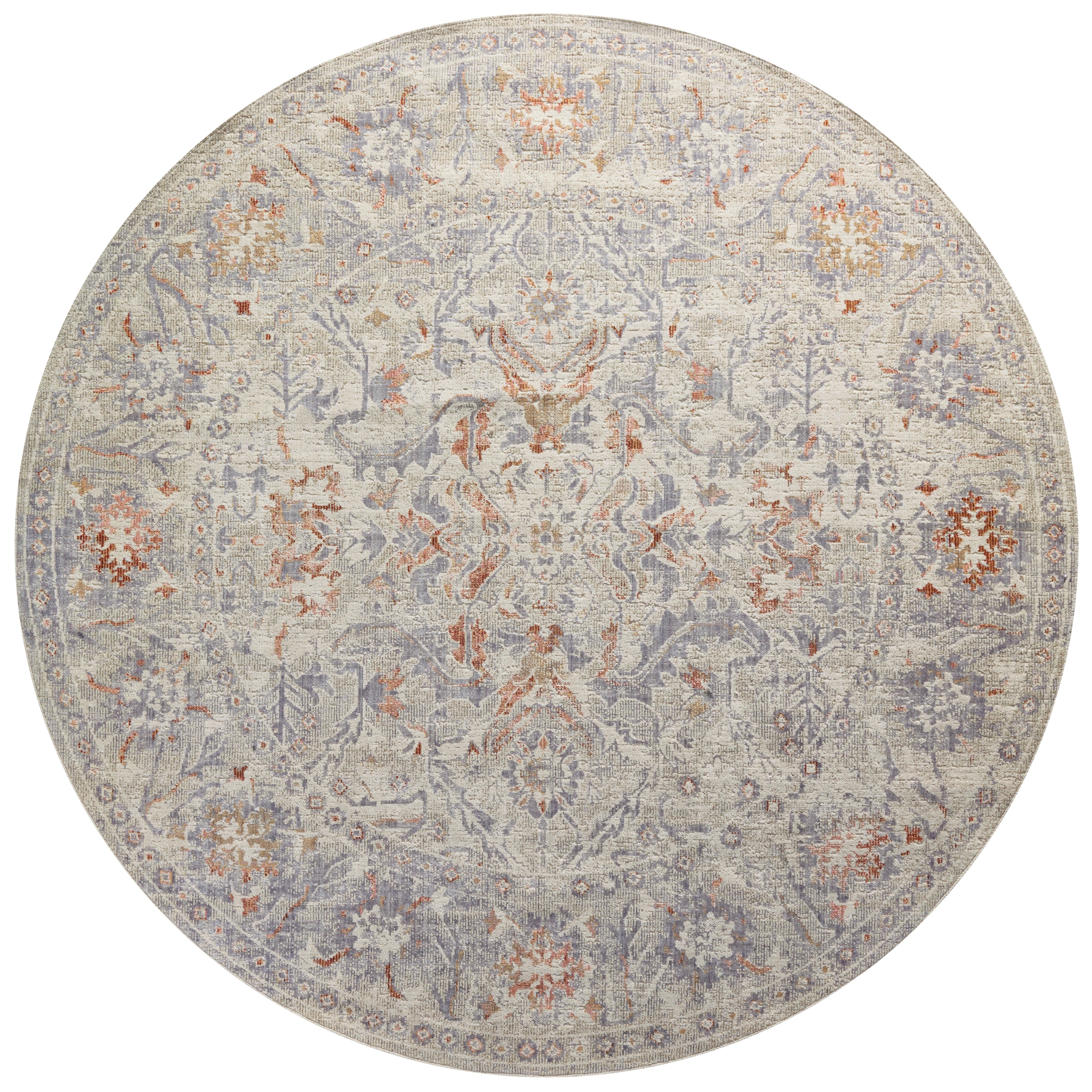 Featuring Rosemarie Chris Loves Julia x Loloi Oatmeal / Lavender ROE-05 Rug by Loloi at Amethyst Home. The Rosemarie Chris Loves Julia x Loloi Oatmeal / Lavender rug is highly durable, bold, never sheds, and soft underfoot for a cozy addition for your home. Inspired by classic vintage and antique rugs, this is a vibrant, yet classic product of collaborat.  Amethyst Home provides interior design, new home construction design consulting, vintage area rugs, and lighting in the Kansas City metro area.