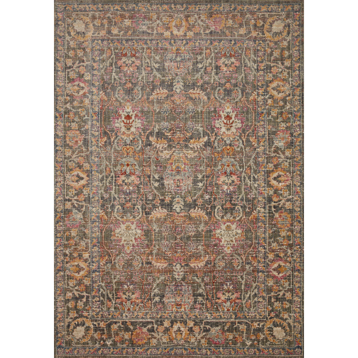 Tapis Rosemarie Chris Loves Julia x Loloi Stone / Multi ROE-01