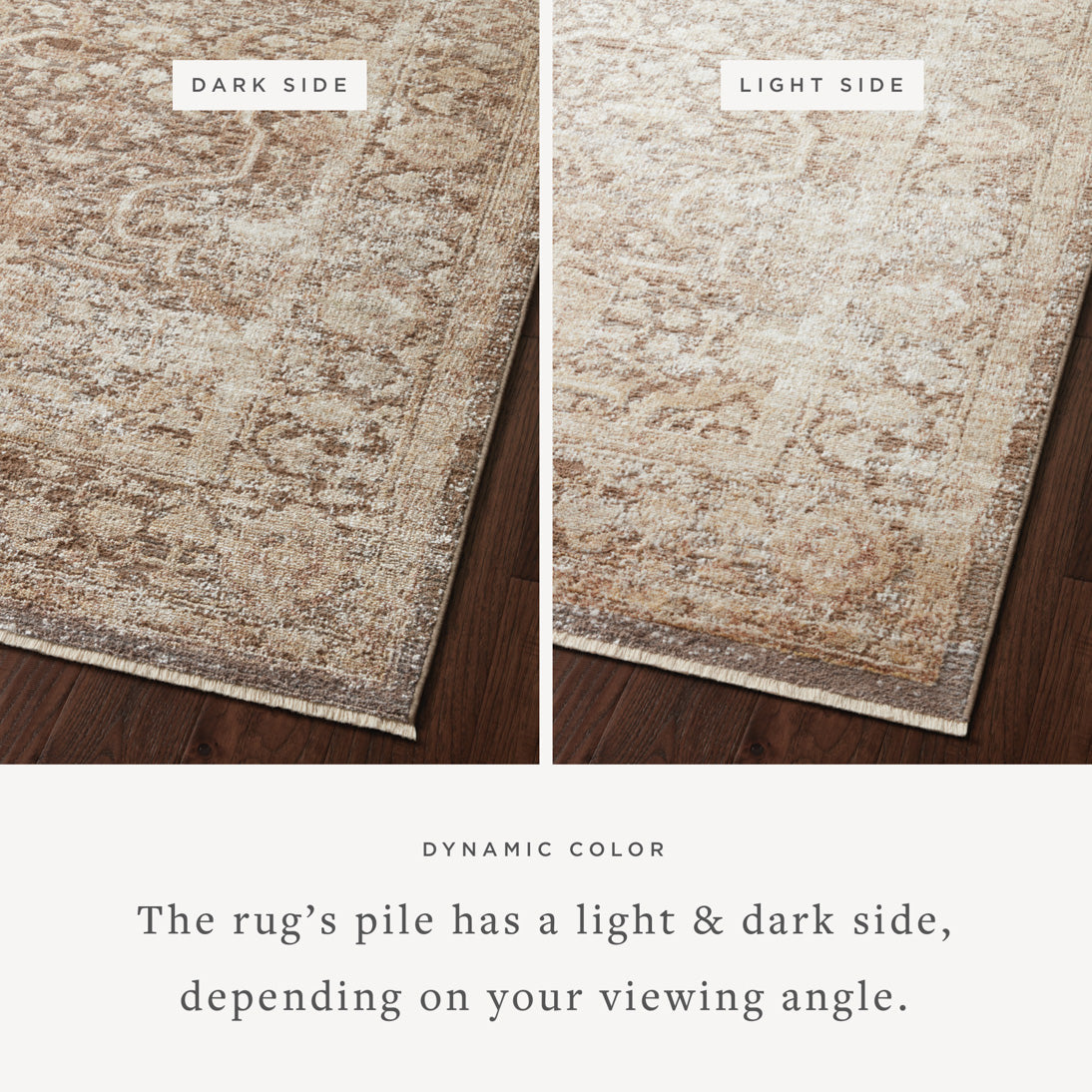 Featuring Sonnet Mocha / Tan Rug by Loloi at Amethyst Home. The Sonnet Collection is a versatile area rug with traditional motifs that appear to float and fade from the surface, the result of a new power-loomed construction that combines yarns of different textures. The rug is made of space-dyed polypropylene and polyester for a gradient range of colors tha. Amethyst Home provides interior design, new home construction design consulting, vintage area rugs, and lighting in the Calabasas metro area.