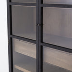Featuring Millie Cabinet by Four Hands at Amethyst Home. The Millie Drifted Black/Oak Cabinet has shelves and interior drawers, making this a functional and beautiful piece to showcase your favorite China set or stow away your polished silverware. 
Overall Dimensions: 47.50"W x 18"L x 83"H
Colors: Drifted Oak Solid, Drifted Black, Drifted Matte Black Veneer, .  Amethyst Home provides interior design, new home construction design consulting, vintage area rugs, and lighting in the Austin metro area.