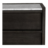 We love the white marble top of this Ashcroft Nightstand. With two soft-close drawers, this is a sophisticated and functional piece to add to your bedroom.   Size: 26.5"W x 19"D x 18"H Material: Acacia Veneer, White Marble Top, MDF