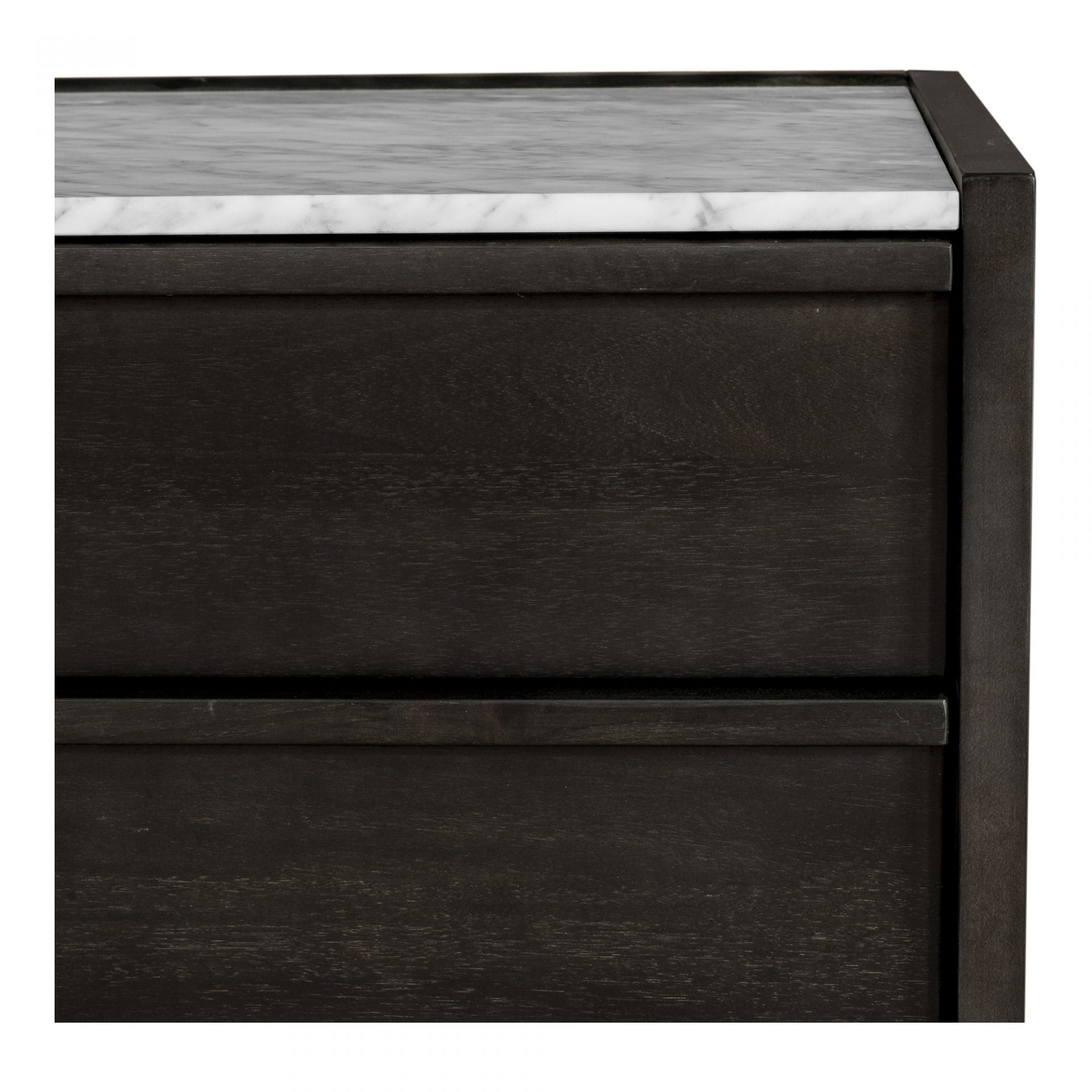 We love the white marble top of this Ashcroft Nightstand. With two soft-close drawers, this is a sophisticated and functional piece to add to your bedroom.   Size: 26.5"W x 19"D x 18"H Material: Acacia Veneer, White Marble Top, MDF