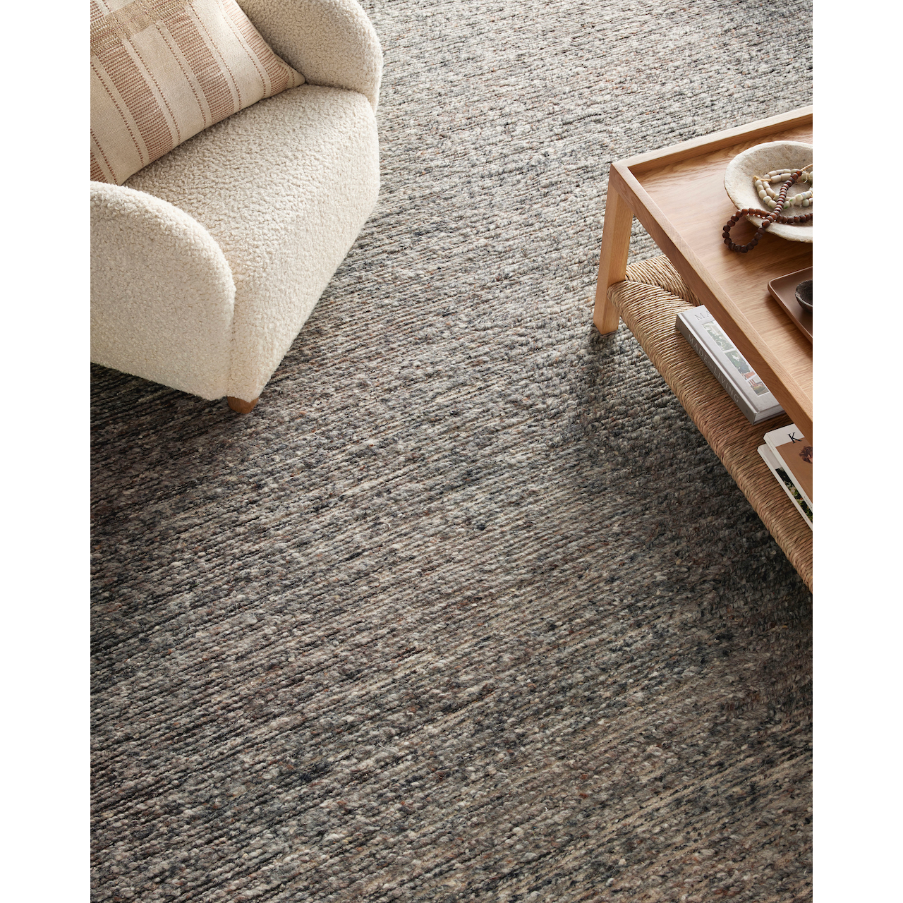 Taking note of Amber Lewis' signature laid-back California aesthetic, the Mulholland Amber Lewis x Loloi MUL-03 AL Charcoal / Denim Rug is expertly hand-knotted of wool and cotton by skilled artisans in India. The collection offers a soft yet textured pile with a slight variation of tones that make each piece uniques and GoodWeave-Certified. Amethyst Home provides interior design, new construction, custom furniture, and rugs for the Des Moines and Cedar Rapids metro area.