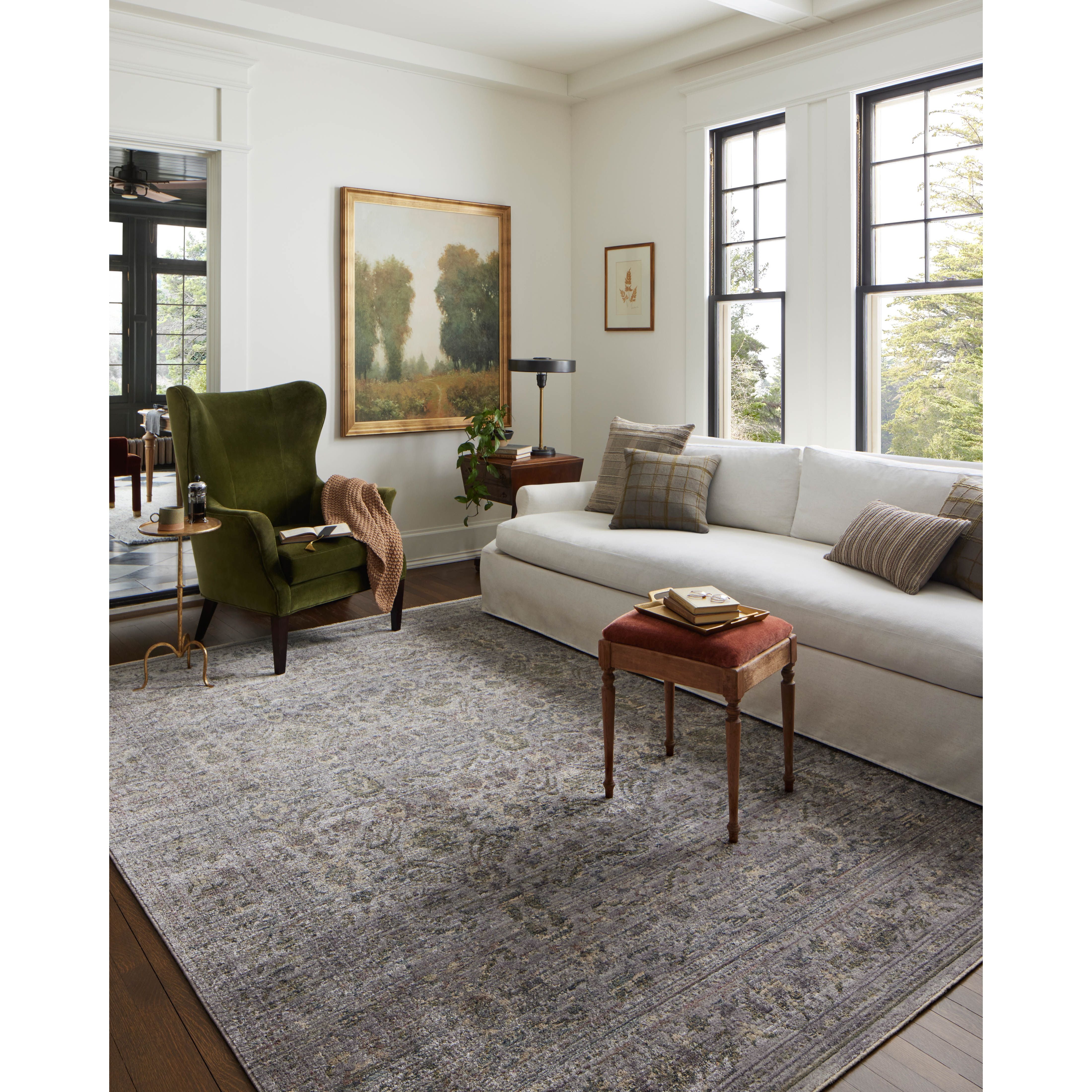 Featuring Jean Stoffer x Loloi Bradbury Grey / Multi Rug by Loloi at Amethyst Home. The Bradbury Grey / Multi Rug has small-scale motifs that, combined with the rug’s vibrant and varying colors, create eye-catching dimension in the room. Bradbury echoes the look of traditional rugs but comes alive in fresh, modern palettes that balance energetic bright tones with softer, distresse. Amethyst Home provides interior design, new construction, custom furniture, and area rugs in the Monterey metro area.