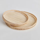 In a woven rattan with a fresh whitewash finish, these substantial, coastal-inspired trays are a welcomed accent in any setting. Perfect for coffee table or ottoman to create a base for a stunning vignette. Amethyst Home provides interior design, new construction, custom furniture, and area rugs in the Scottsdale metro area.