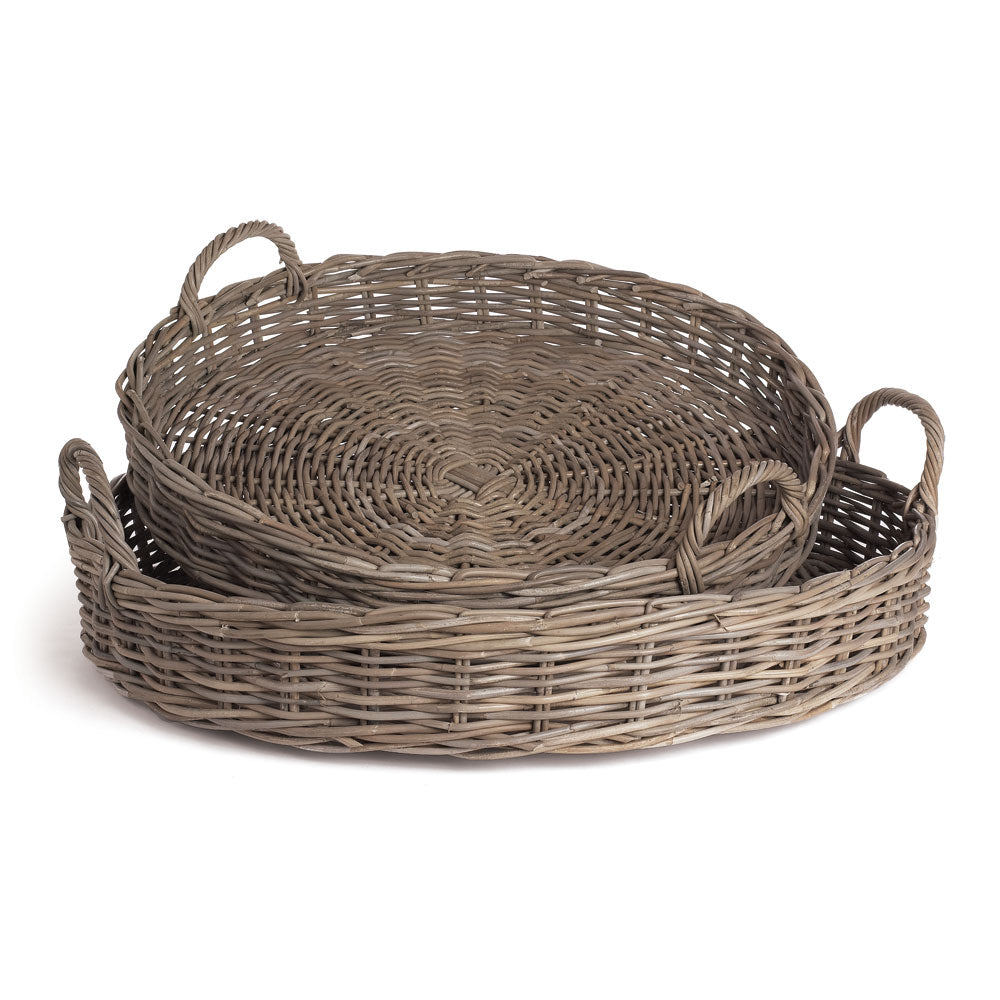 Paniers ronds bas extra larges Normandy, ensemble de 2 | prêt pour l'expédition!