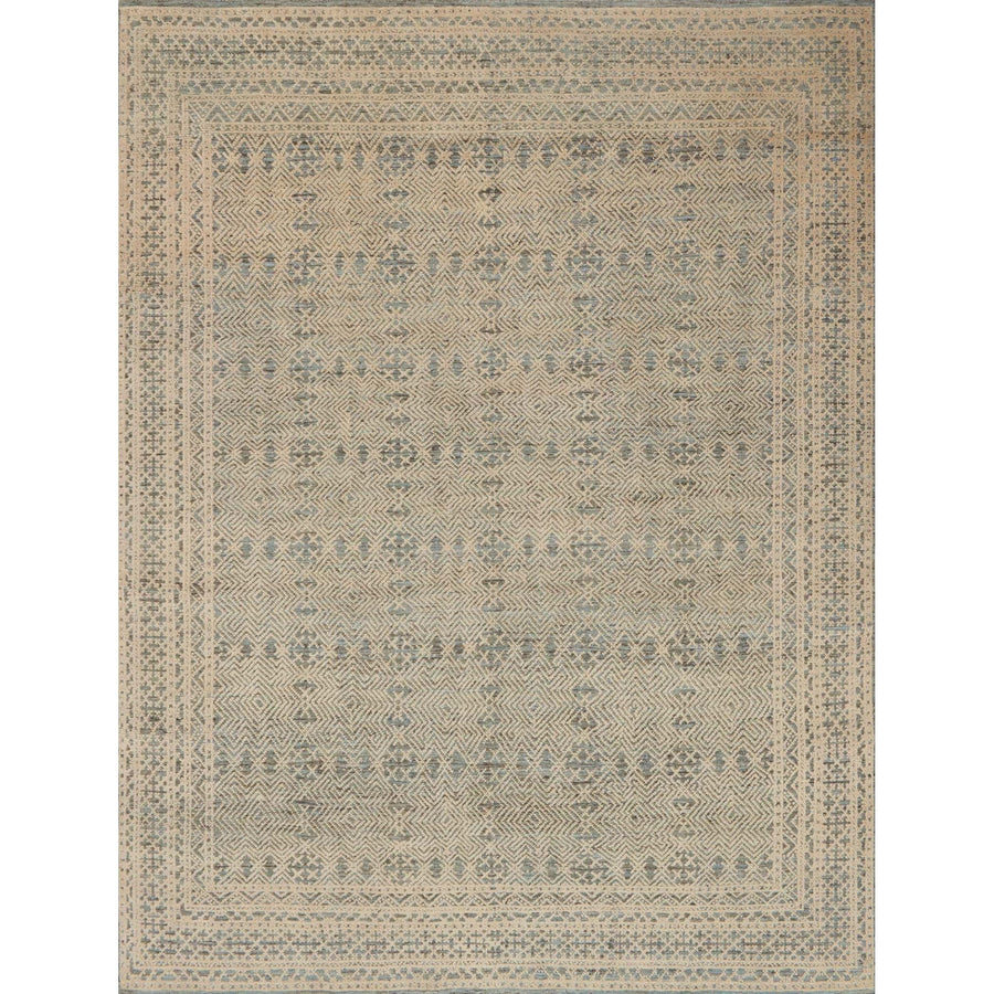 Ollie Blue/Natural Hand-Knotted Rug