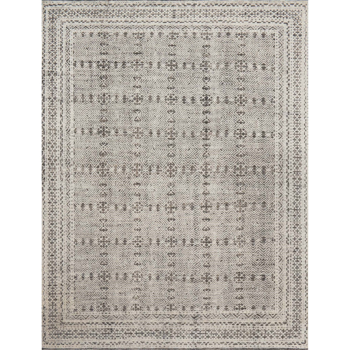 Tapis Origin Gris/Ivoire Noué à la Main